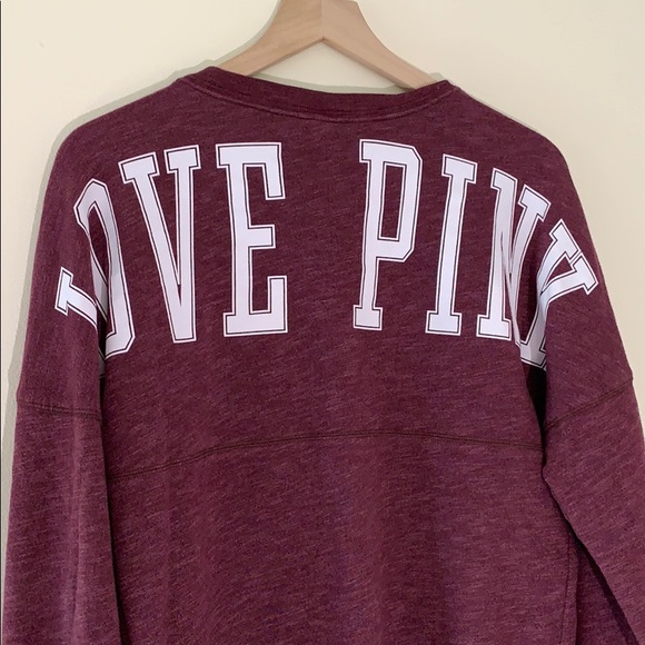 PINK Victoria's Secret Tops - VS PINK Burgundy Oversized Fit Sweatshirt